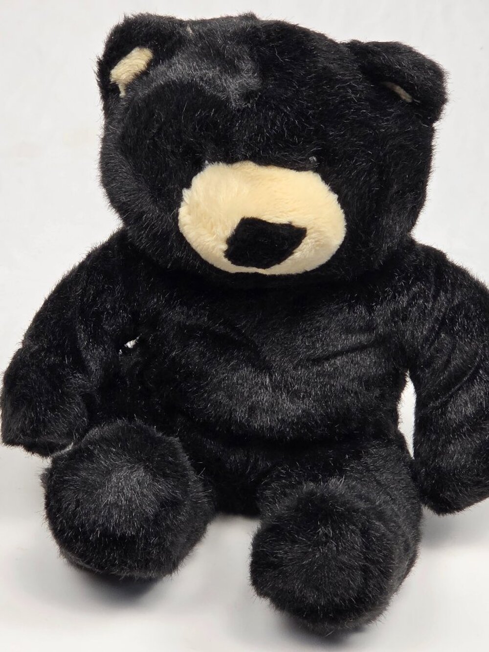 Build A Bear Chubby Sitting Teddy Black Fuzzy Fur 14"